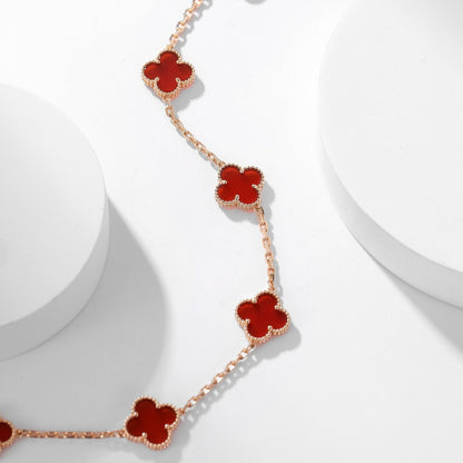[GALE]CLOVER 10 MOTIFS CARNELIAN NECKLACE