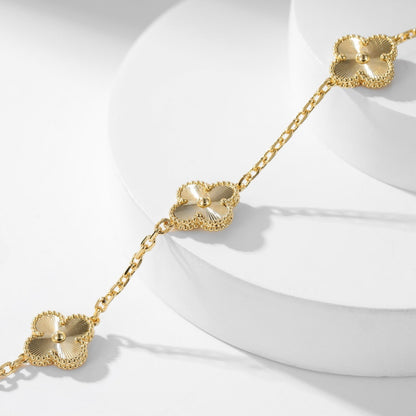 [GALE]クローバー 10モチーフ レーザーネックレス