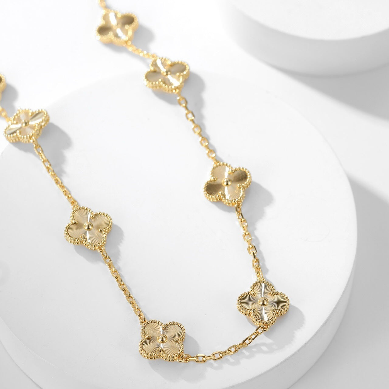 [GALE]クローバー 10モチーフ レーザーネックレス