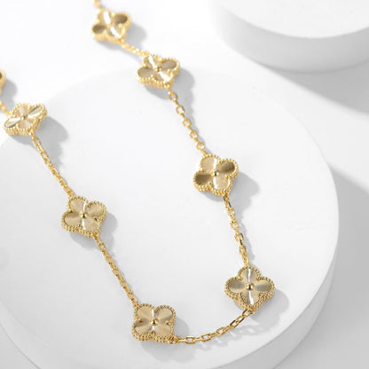 [GALE]クローバー 10モチーフ レーザーネックレス