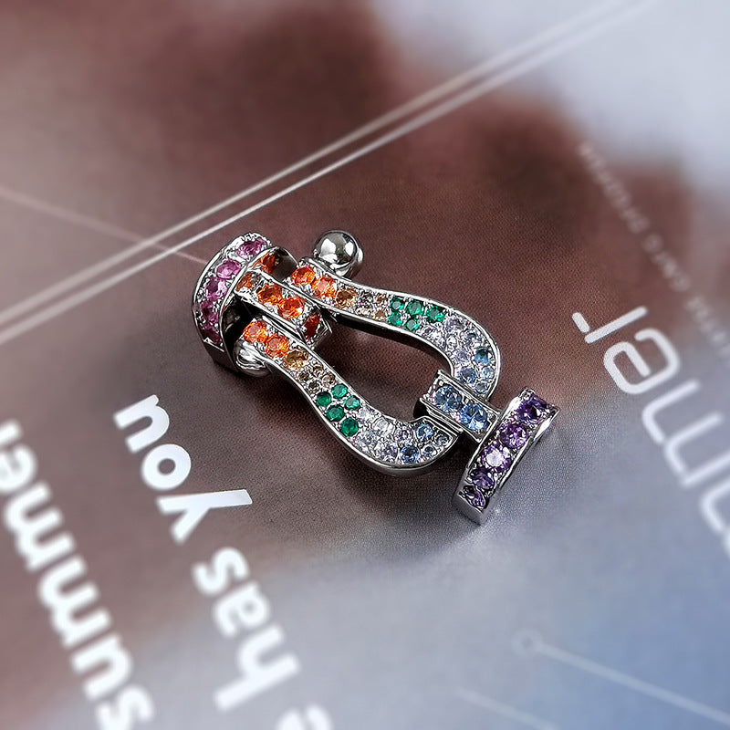 [GALE]FORC ラージホースシューカラーダイヤモンドブレスレット シルバー