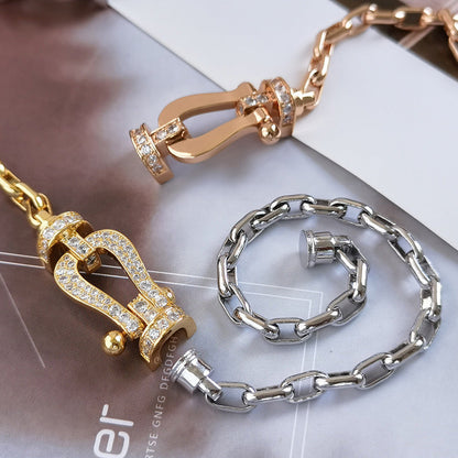 [GALE]FORCE LARGE HORSESHOE CLASP  METAL BRACELET