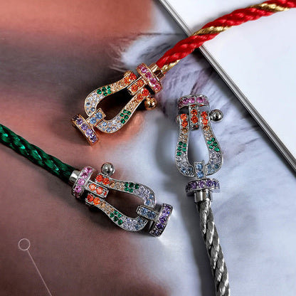 [GALE]FORC ラージホースシューカラーダイヤモンドブレスレット シルバー