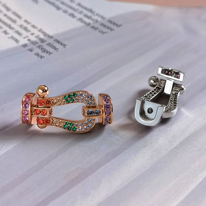 [GALE]FORCE LARGE HORSESHOE  COLORED DIAMOND BRACELET ROSE GOLD