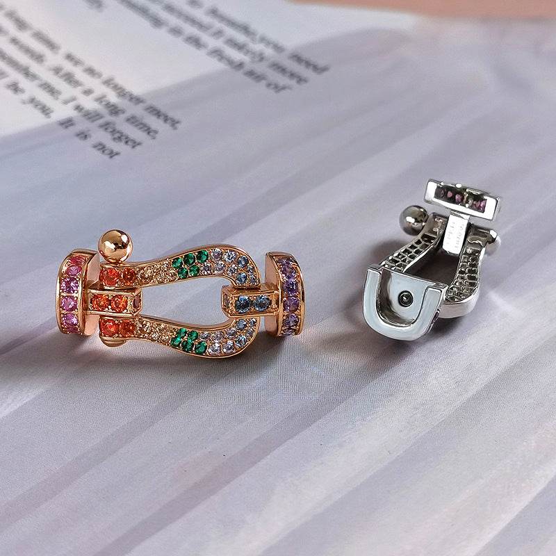 [GALE]FORC ラージホースシューカラーダイヤモンドブレスレット シルバー