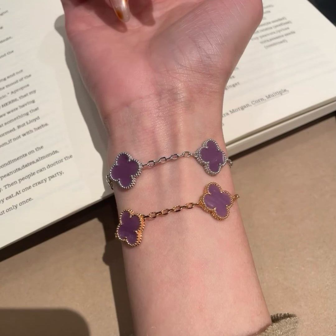 [GALE]CLOVER 5 MOTIFS LILA VIOLETT ARMBAND