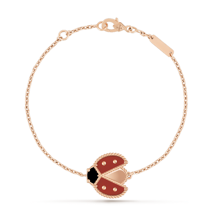 [GALE] Armband mit Glücksfedermotiv 1, rosa-golden