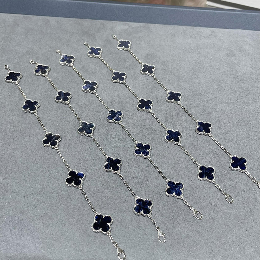 [GALE]クローバー 5モチーフ ピーターサイト シルバーブレスレット