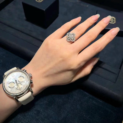 [GALE]LOOP RING FULL MOTIF DIAMOND 16MM SILVE