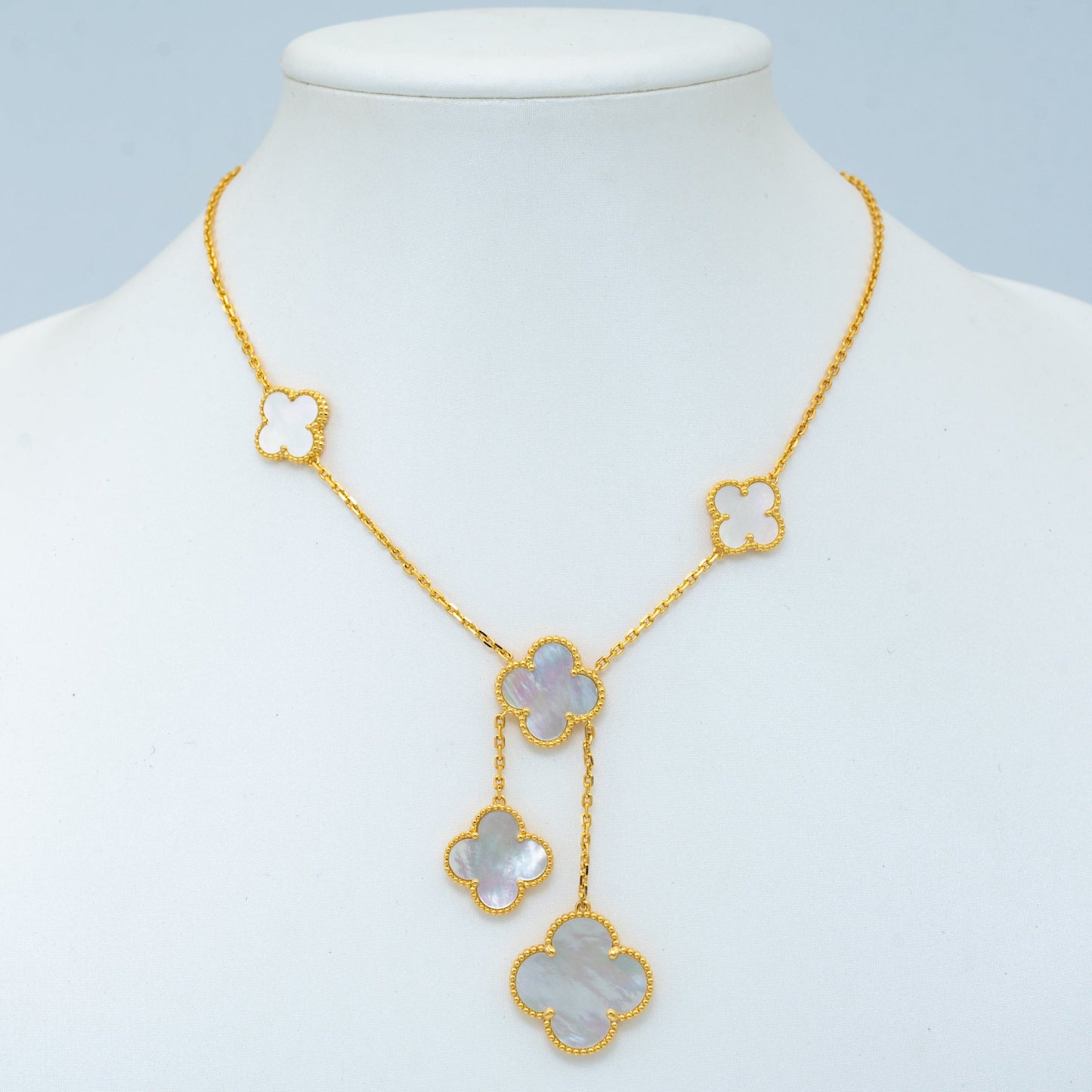 [GALE]CLOVER MOTHER OF PEARL NECKLACE 6 MOTIF