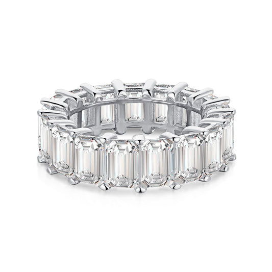 [GALE]0.75 Carat Elegant Emerald Cut Tennis Ring