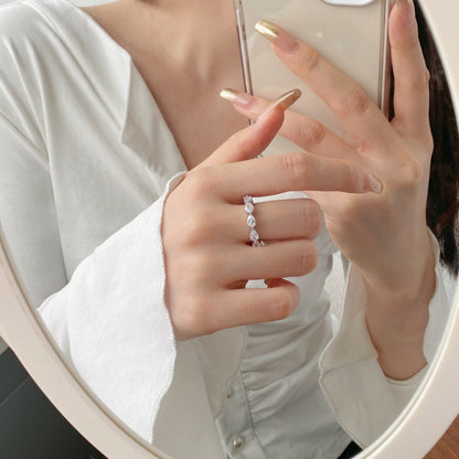 [GALE]Exquisite Pear Cut Tennis Ring