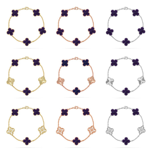 [GALE]CLOVER 5 MOTIF PURPLE STRIPES BRACELET COLLECTION