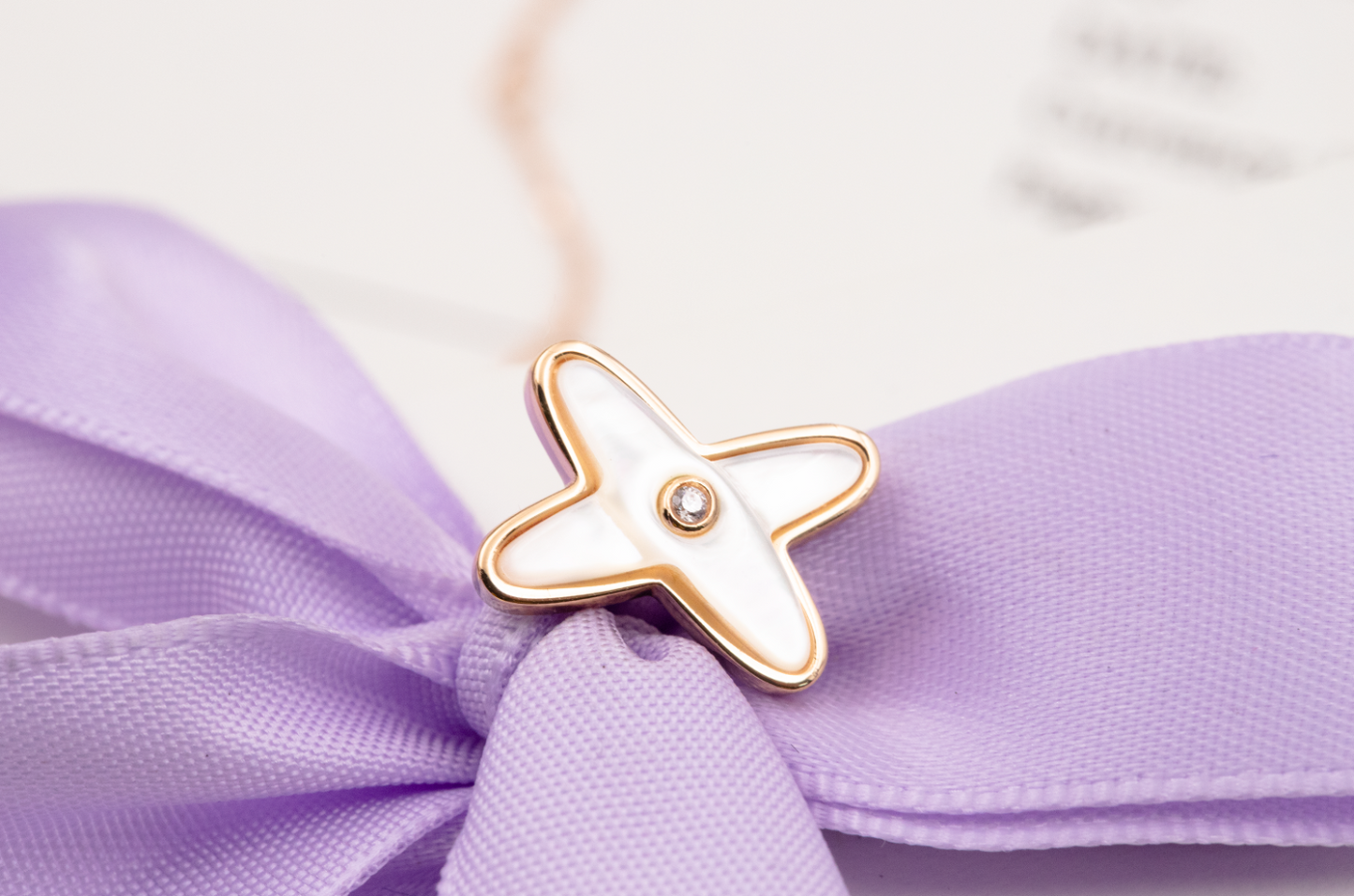 [GALE]JEUX DE WHITE MOP ROSE GOLD DIAMOND EARRINGS