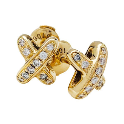 [GALE]JEUX DE GOLD DIAMOND EARRINGS