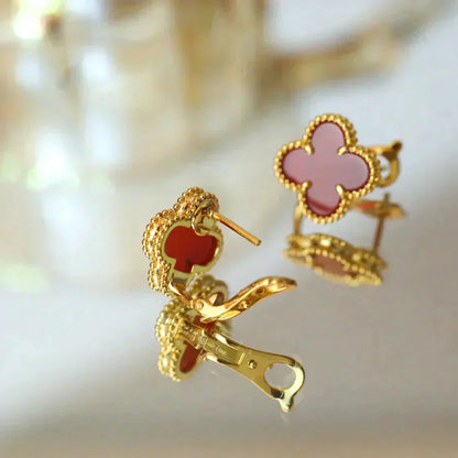 [GALE]CLOVER MEDIUM 1 MOTIFS CARNELIAN OHREN