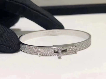 [GALE]HM KELLY BRACELET IN SILVER AND FULL PAVE DIAMOND