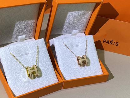 [GALE]HM CLIC YELLOW ENAMEL GOLD NECKLACE