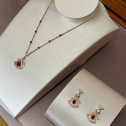 [GALE]DREAM NECKLACE CARNELIAN DIAMOND PINK GOLD