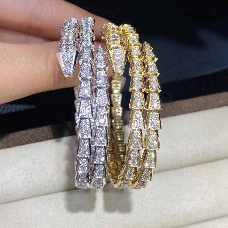 [GALE]SERPENTI BRACELET GOLD DIAMOND DOUBLE ROW