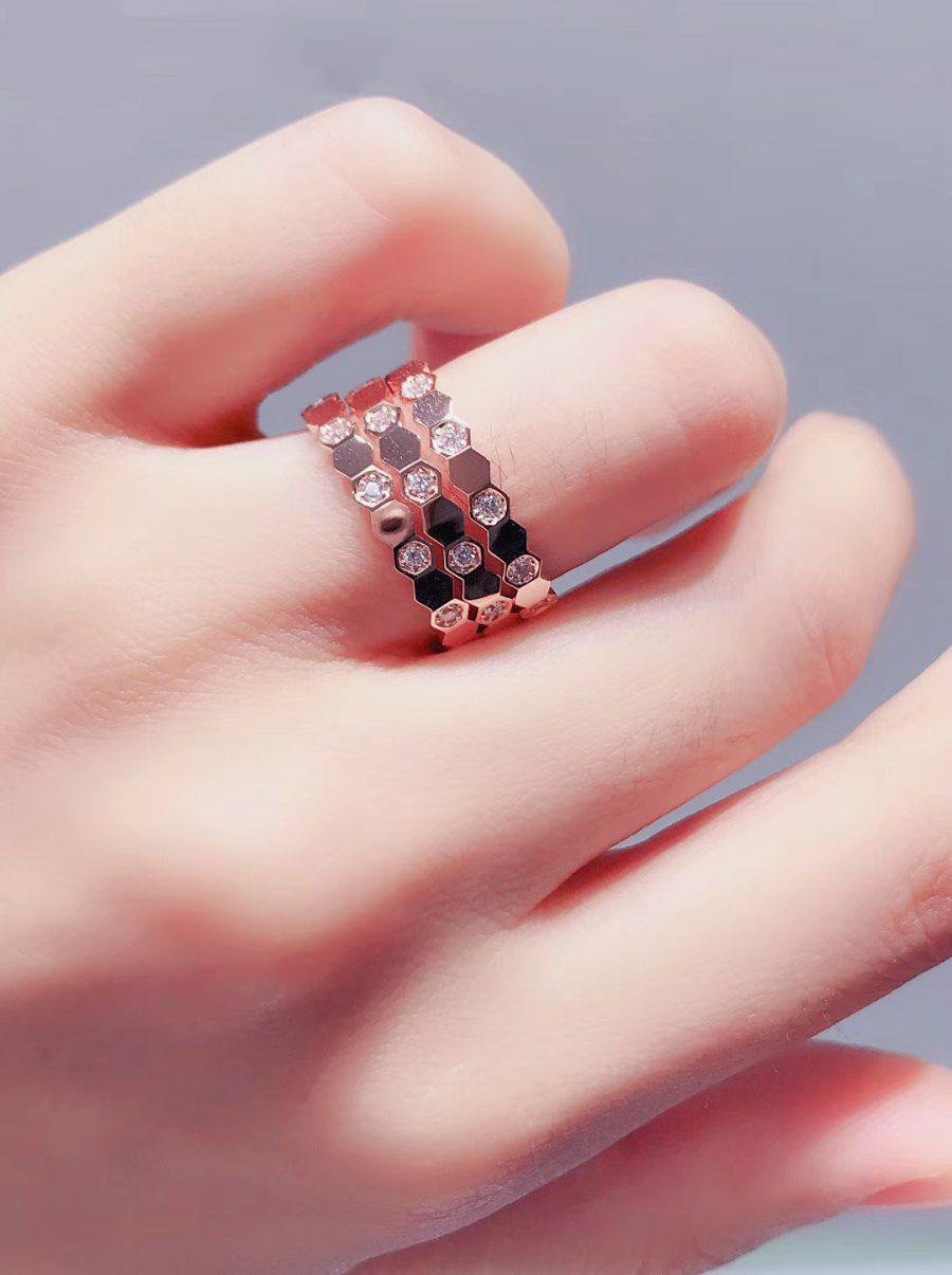 [GALE]BEE LOVE RING ROSA GOLD DIAMANT