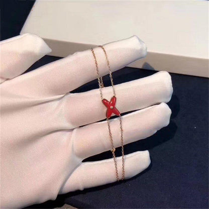 [GALE]JEUX BRACELET CARNELIAN PINK GOLD 1 DIAMOND