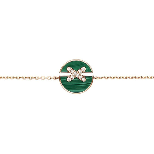 [GALE]JEUX DE BRACELET MALACHITE PINK GOLD DIAMONDS