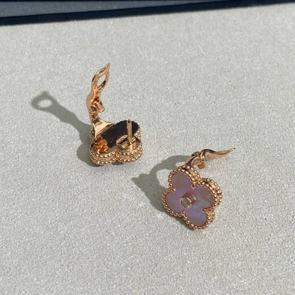 [GALE]CLOVER MEDIUM 1 DIAMANT ROSA OHRRINGE