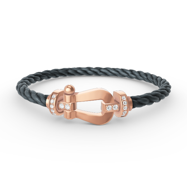 [GALE]FORCE LARGE HORSESHOE HALF DIAMOND BRACELET ROSE GOLD