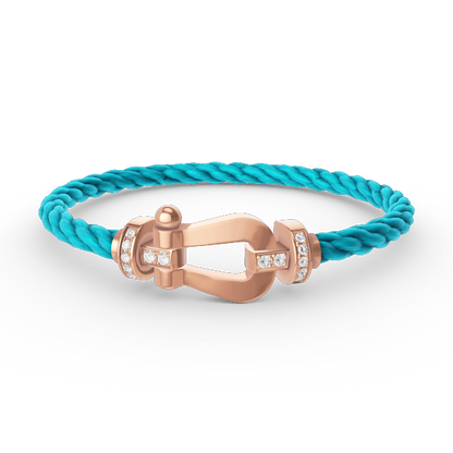 [GALE]FORCE LARGE HORSESHOE HALF DIAMOND BRACELET ROSE GOLD
