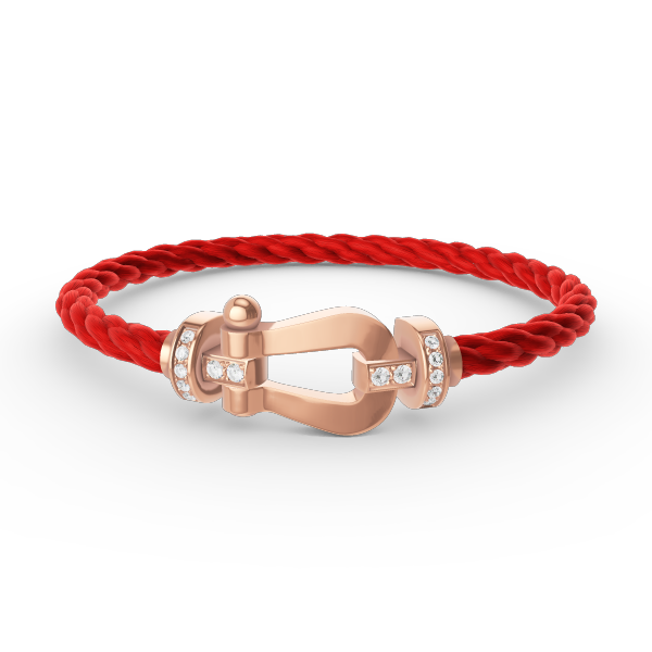 [GALE]FORCE LARGE HORSESHOE HALF DIAMOND BRACELET ROSE GOLD