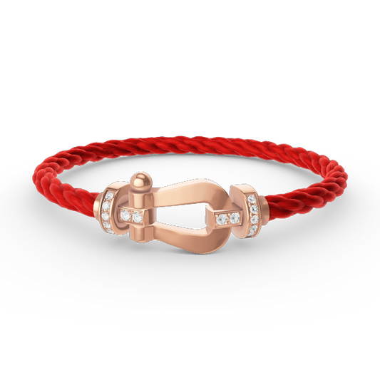 [GALE]FORCE Großes Hufeisen-Armband mit Halbdiamanten in Roségold