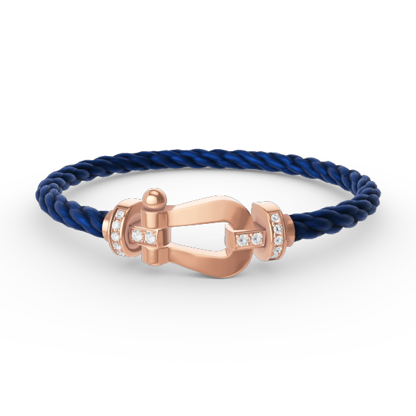 [GALE]FORCE LARGE HORSESHOE HALF DIAMOND BRACELET ROSE GOLD