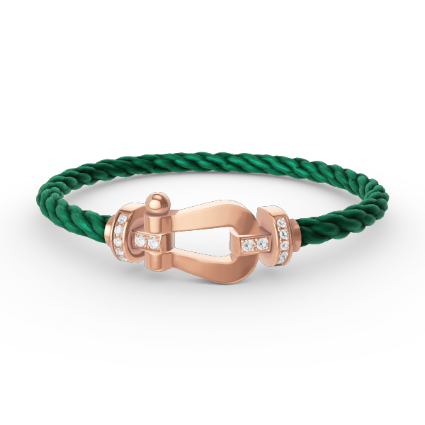 [GALE]FORCE LARGE HORSESHOE HALF DIAMOND BRACELET ROSE GOLD