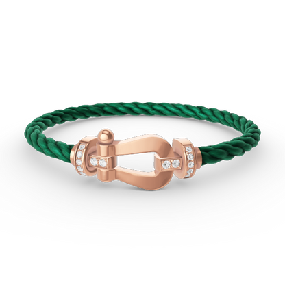 [GALE]FORCE LARGE HORSESHOE HALF DIAMOND BRACELET ROSE GOLD