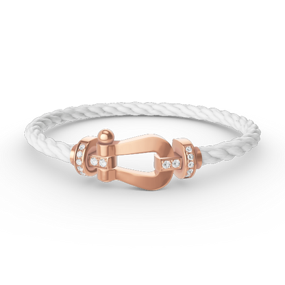 [GALE]FORCE LARGE HORSESHOE HALF DIAMOND BRACELET ROSE GOLD