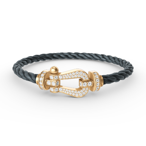 [GALE]FORCE LARGE HORSESHOE FULL DIAMOND BRACELET GOLD