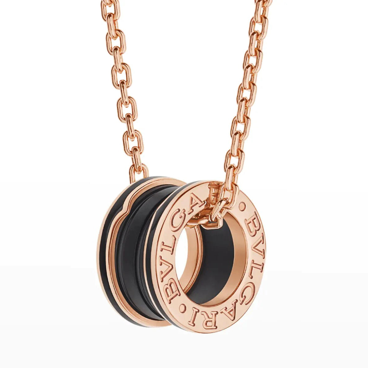 [GALE]ZERO 1 BLACK CERAMIC PINK GOLD NECKLACE