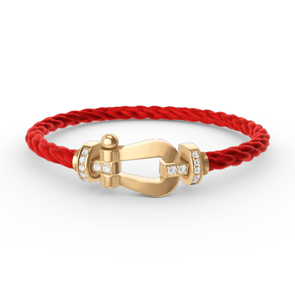 [GALE]FORCE LARGE HORSESHOE HALF DIAMOND BRACELET GOLD