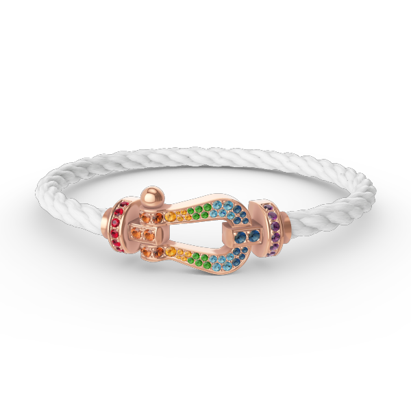 [GALE]FORCE LARGE HORSESHOE  COLORED DIAMOND BRACELET ROSE GOLD