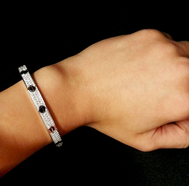 [GALE] LOVE ARMBAND 6,1 MM DIAMANT-PAVED KERAMIK 