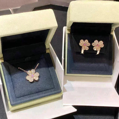 [GALE]FRIVOLE ROSE GOLD FLOWER DIAMOND NECKLACE