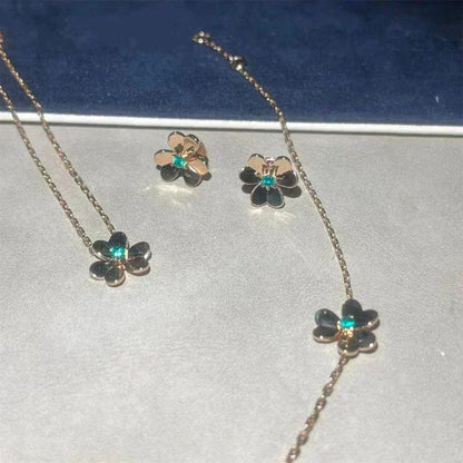 [GALE] FRIVOLE BLUMEN-MALACHIT-OHRRINGE