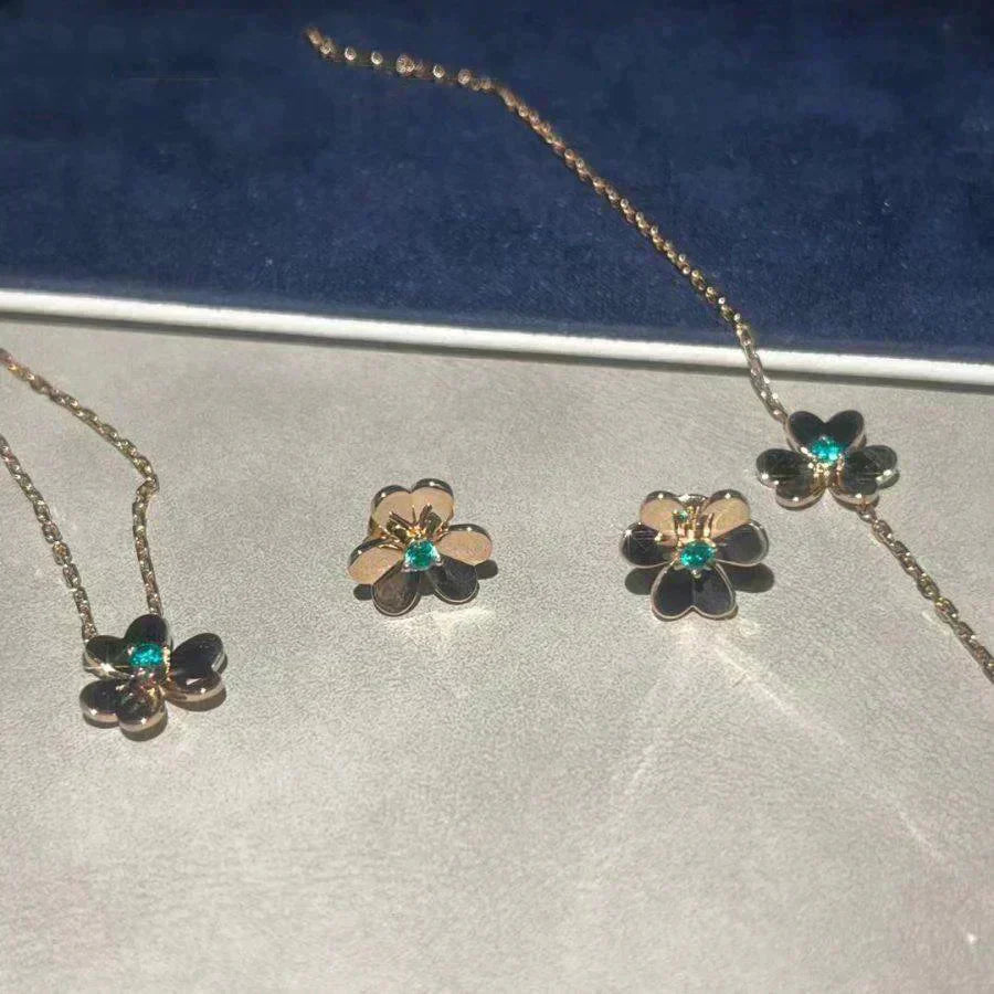 [GALE] FRIVOLE BLUMEN-MALACHIT-OHRRINGE