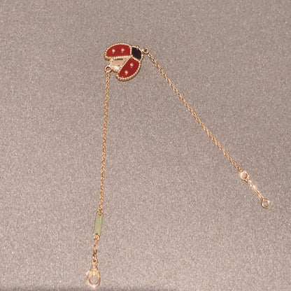 [GALE] Armband mit Glücksfedermotiv 1, rosa-golden